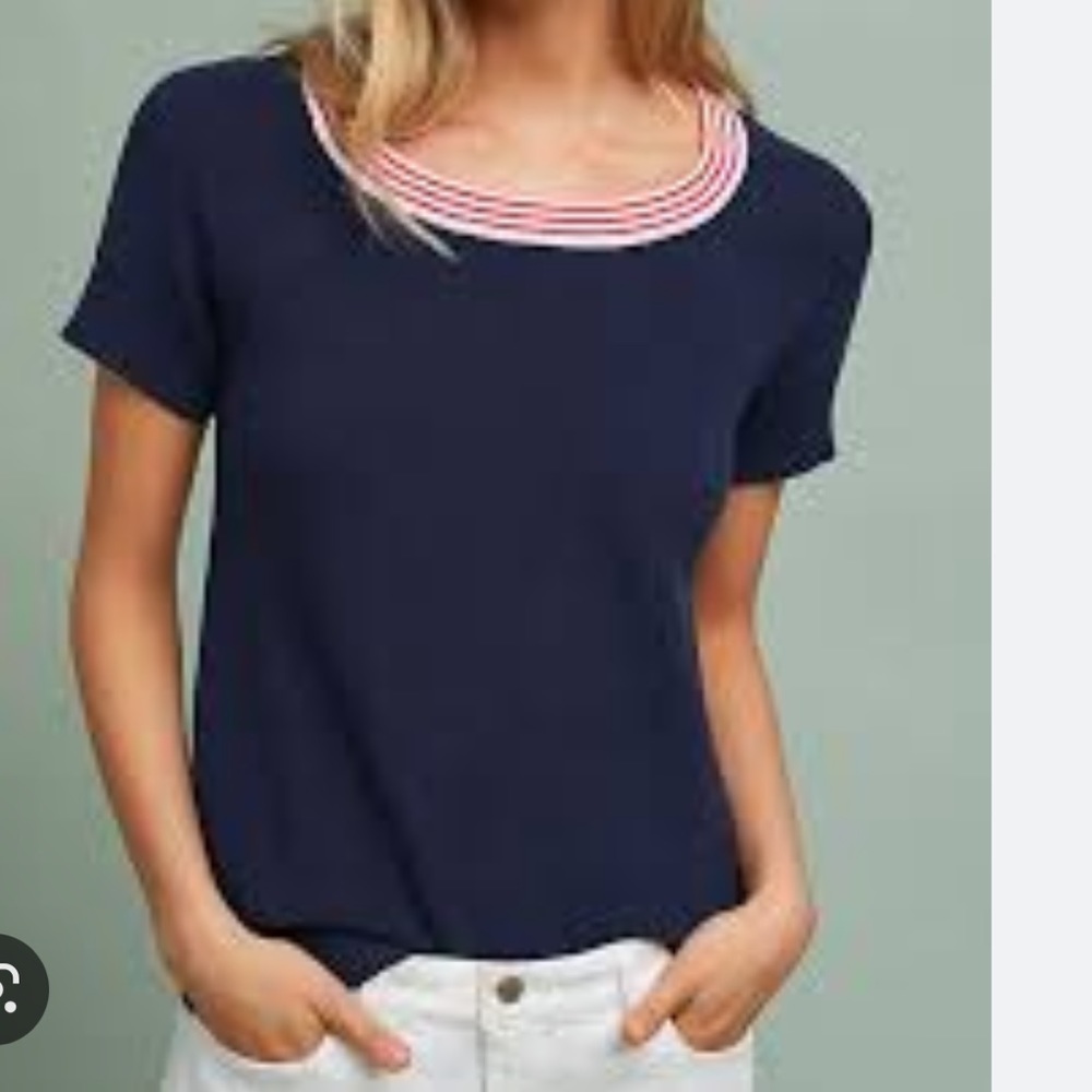Anthropologie Moth Fontenelle Ribbed Short Sleeve Sweater View 2
